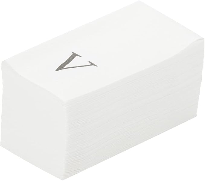 Luxenap 15.8 X 7.9 Inch Linen-Feel Guest Towels, 50 Lettered Hand Towels by Restaurantware