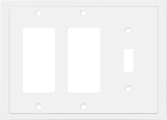 Modern Edge Decorative Wall Plate Switch Plate Outlet Cover, Durable Solid Zinc by HenneBery