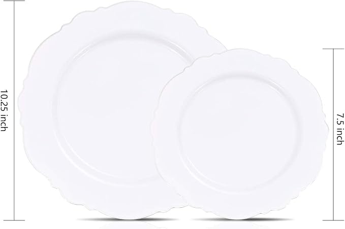 100pcs Silver Plastic Plates - Image 6