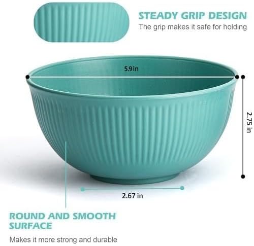Unbreakable Cereal Bowls 24 oz, Lightweight, Made of Wheat Straw Fiber - Image 4