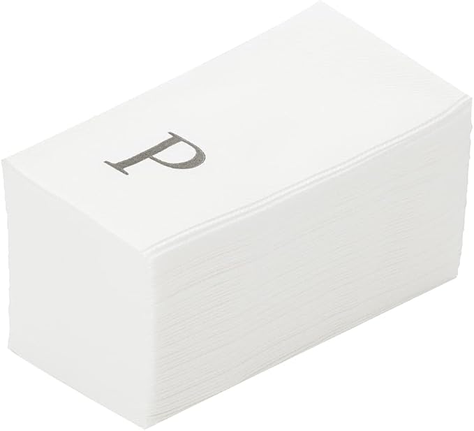 Luxenap 15.8 X 7.9 Inch Linen-Feel Guest Towels, 50 Lettered Hand Towels by Restaurantware