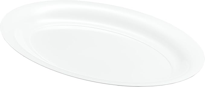 White Plastic Oval Serving Trays by PLASTICPRO