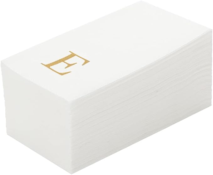 Luxenap 15.8 X 7.9 Inch Linen-Feel Guest Towels, 50 Lettered Hand Towels by Restaurantware