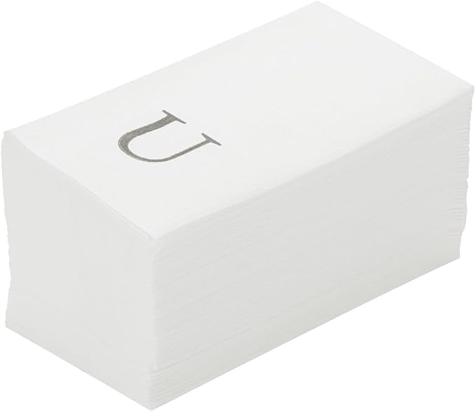 Luxenap 15.8 X 7.9 Inch Linen-Feel Guest Towels, 50 Lettered Hand Towels by Restaurantware