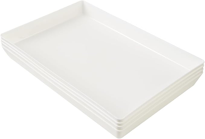 US Acrylic White Plastic Serving Trays 15” x 10” | Large Unbreakable Reusable - Image 8