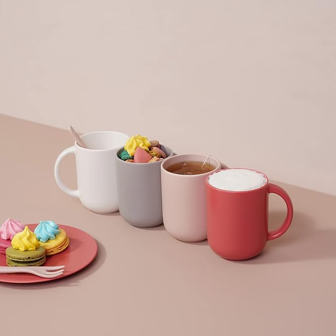 12 oz Ceramic Coffee Mugs, Minimal Modern Design, Comfort-Grip Handles - Image 2
