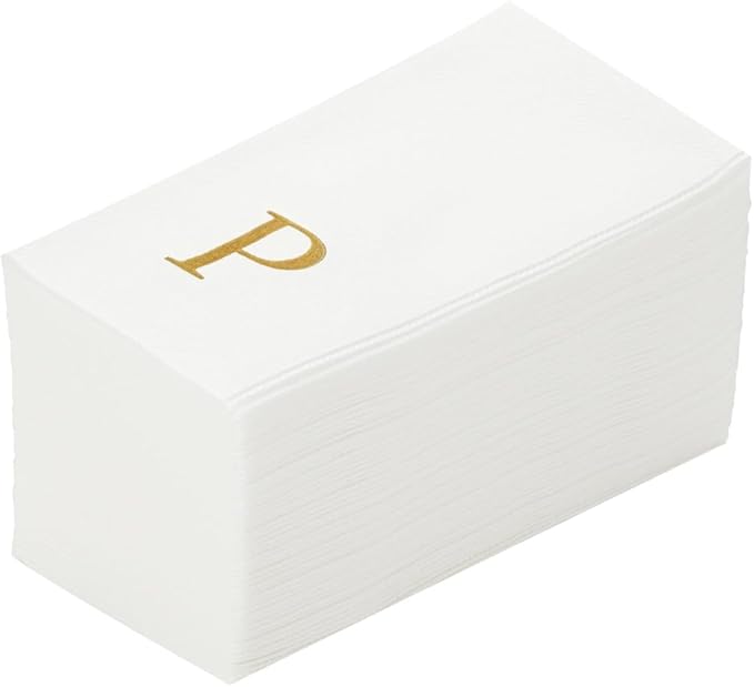 Luxenap 15.8 X 7.9 Inch Linen-Feel Guest Towels, 50 Lettered Hand Towels by Restaurantware