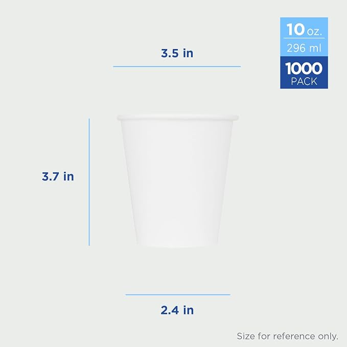 Karat 10 oz Paper Coffee Cup White Disposable Cup - Image 4