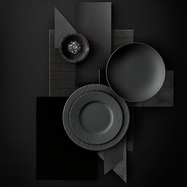 Villeroy & Boch Manufacture Rock 12 Piece Dinnerware Set, Matte Black | Premium - Image 5
