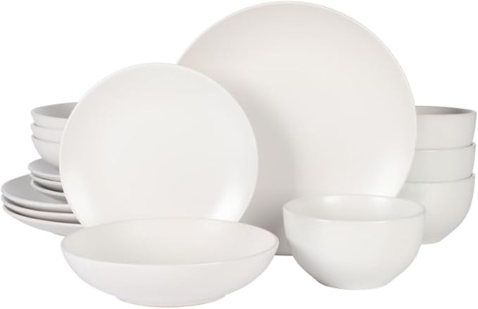 Gibson Home Queenslane 16 Piece Plates and Bowls Dishes Stoneware Ceramic by GibsonHomewares