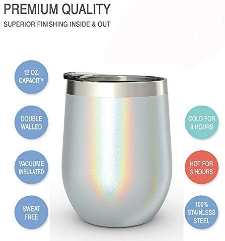 CHILLOUT LIFE 12 oz Stainless Steel Wine Tumbler - Image 4