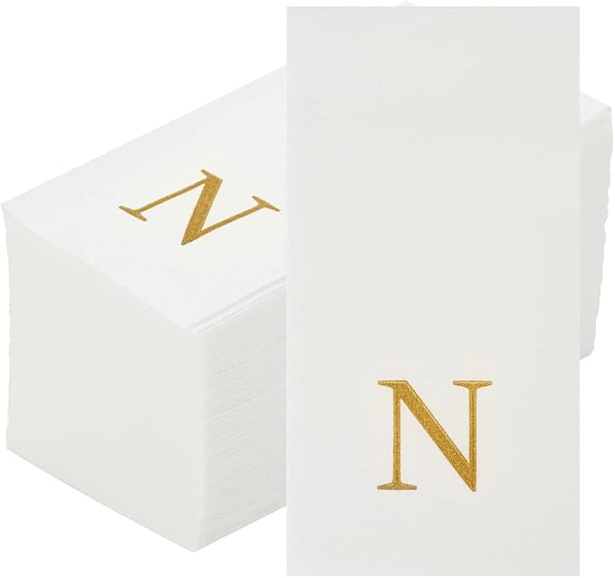 Luxenap 15.8 X 7.9 Inch Linen-Feel Guest Towels, 50 Lettered Hand Towels - Image 2