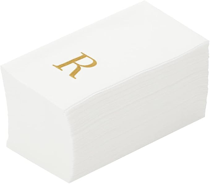Luxenap 15.8 X 7.9 Inch Linen-Feel Guest Towels, 50 Lettered Hand Towels by Restaurantware