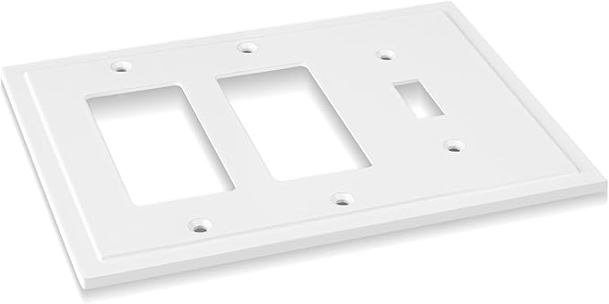 Modern Edge Decorative Wall Plate Switch Plate Outlet Cover, Durable Solid Zinc - Image 2