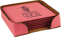 Custom Engraved Coasters | Personalized Leather Coaster | Set of 6 | Drink by AMERICAN+PERSONALIZED
