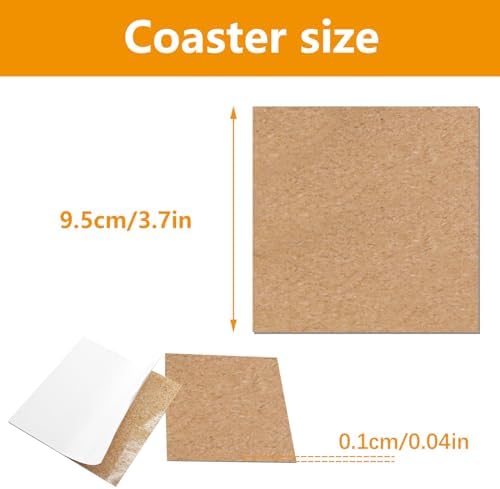 150 Pcs self Adhesive Cork Coasters Bulk, Square Cork Mats Backing Sheets - Image 2