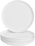 White Dinner Plates Set of 6, Porcelain Salad Plates 9 Inch, Modern Kitchen by WishDeco