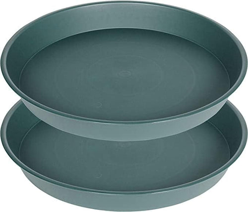2 Pack of 8 inch Plant Saucer Clear, Heavy Duty Plastic Plant Water Tray 8 inch by Bleuhome