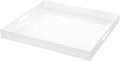 White Rectangular 18x20 Inches Acrylic Ottoman Tray Decorative Serving Tray by Unknown
