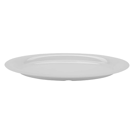 GET 13 1/2" x 10 1/4" White Oval Melamine Dinner Plate | Dishwasher safe - Image 3