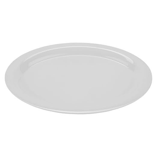 GET 13 1/2" x 10 1/4" White Oval Melamine Dinner Plate | Dishwasher safe by Unknown