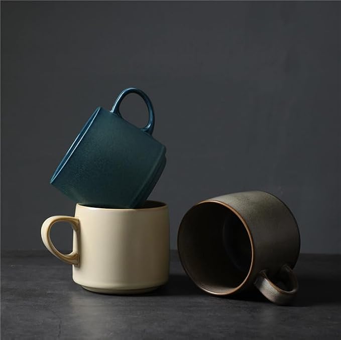 12oz Japanese Style Minimalistic Asian Rustic Reactive Glaze Ceramic Pottery - Image 8