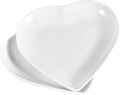 7.87" Heart Plates Ceramic Serving Platters Appetizer & Dessert Plate Set of 2 by fMSDD