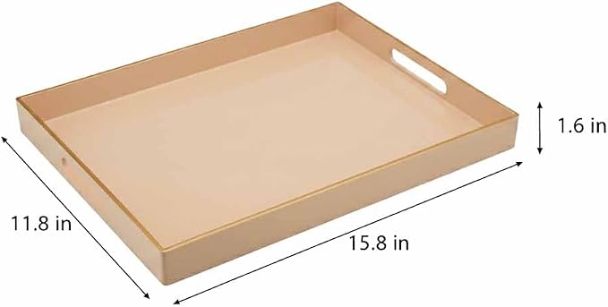 15.8" x 11.8" Blush Pink Plastic Serving Tray - Image 3