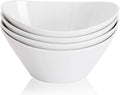 Buyajuju Porcelain Salad Bowls, 38 Ounce pasta bowls set of 4, 8 inch White by Buyajuju