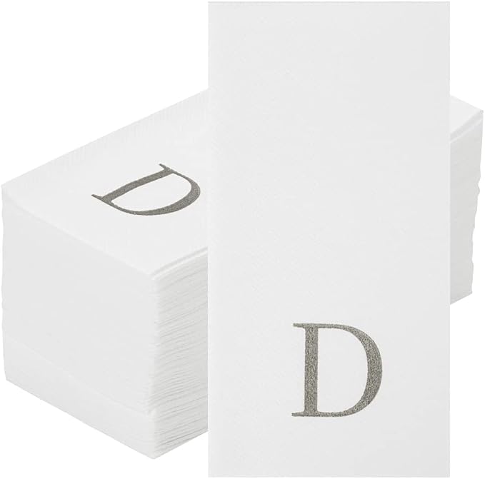 Luxenap 15.8 X 7.9 Inch Linen-Feel Guest Towels, 50 Lettered Hand Towels - Image 2