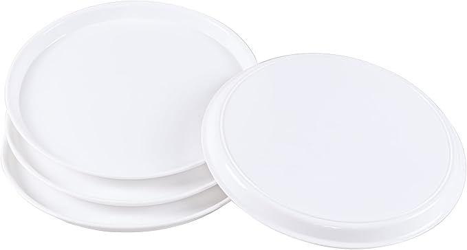 4 Pack Round Restaurant Serving Trays, Plastic Food Service Tray | Fast Food - Image 4