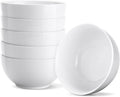 17 OZ White Ceramic Soup Bowls of 6, Cereal Bowls by Yedio