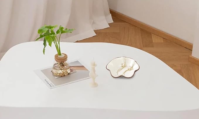 Ice Cracking Leaf Jewelry Dish, Decorative Ring Holder Small Trinket Tray Bowl - Image 6