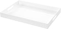 White Rectangular 14x20 Inches Acrylic Ottoman Tray Decorative Serving Tray by Unknown