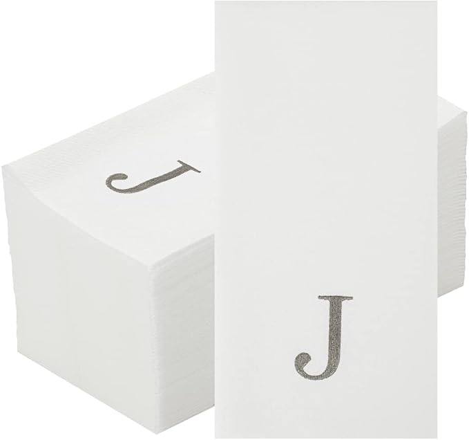 Luxenap 15.8 X 7.9 Inch Linen-Feel Guest Towels, 50 Lettered Hand Towels by Restaurantware