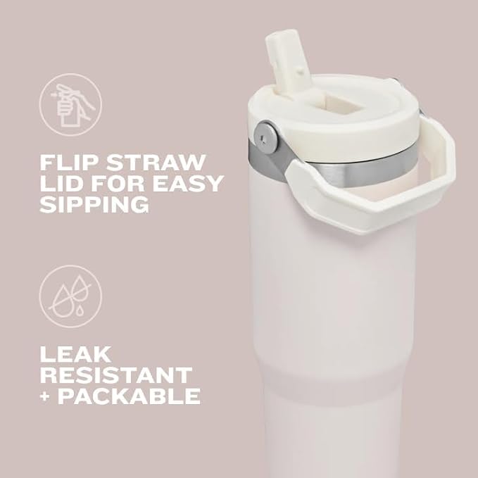 STANLEY IceFlow 2.0 Flip Straw Tumbler, 30 oz, Cranberry | Easy Carry Handle | - Image 6