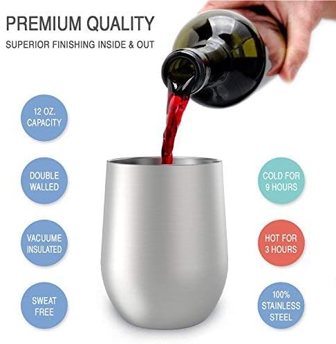 CHILLOUT LIFE 12 oz Stainless Steel Wine Tumbler - Image 3