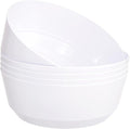 8 Pack Plastic Serving Bowls 128oz White Plastic Bowls Heavy Duty Disposable by Hioasis