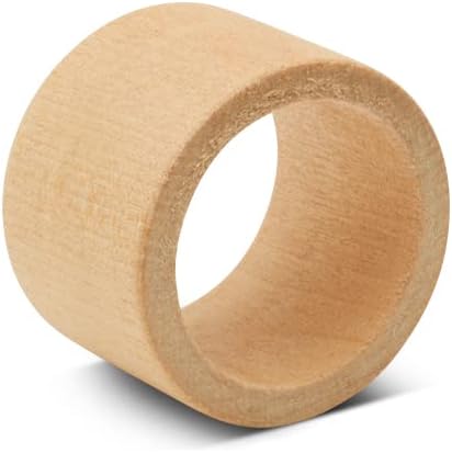 Classic Unfinished Wooden Napkin Rings Set of 12, 1-1/2 inch Wood Napkin Rings - Image 2