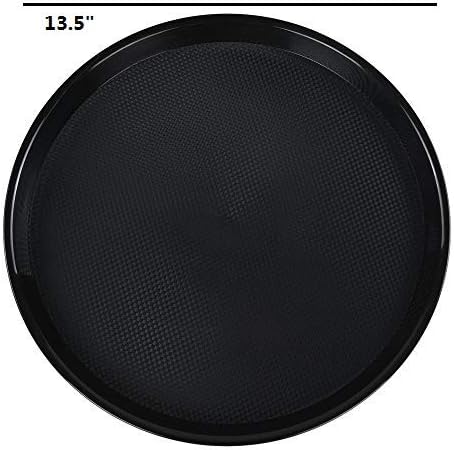 Round Plastic Fast Food Serving Trays, Cafeteria Tray Platters, 6 Packs - Image 2