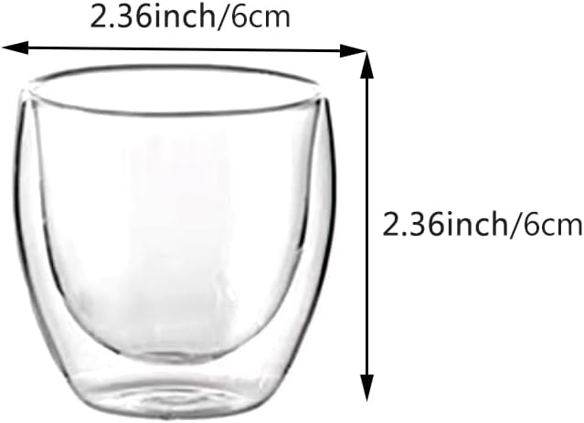 Double Wall Expresso Cups, 3 Ounce Glass Coffee Mugs | Small Insulated Clear - Image 2