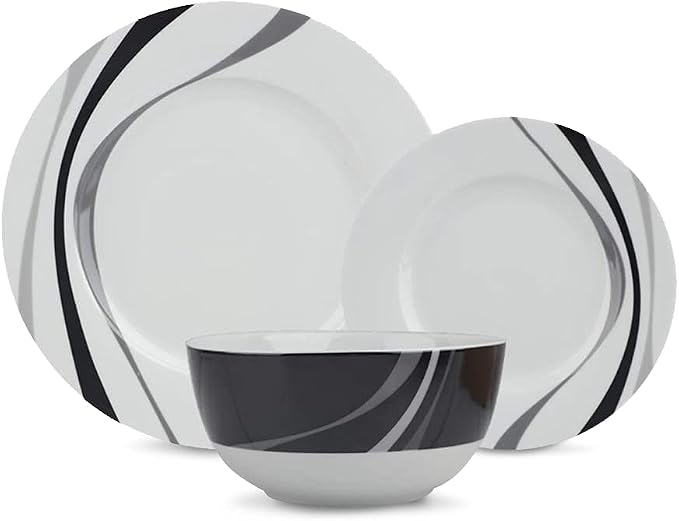 Amazon Basics 18-Piece Complete Kitchen Dinnerware Set, Microwave and - Image 4