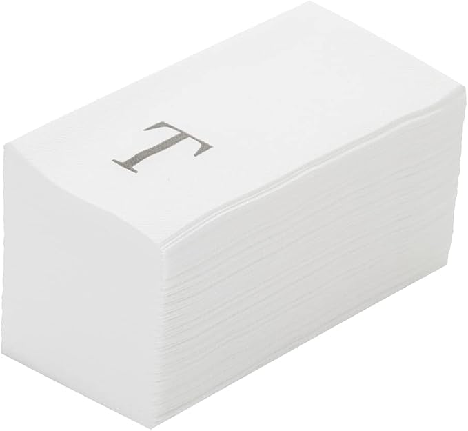 Luxenap 15.8 X 7.9 Inch Linen-Feel Guest Towels, 50 Lettered Hand Towels by Restaurantware