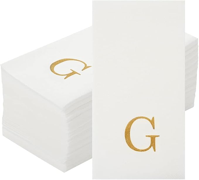 Luxenap 15.8 X 7.9 Inch Linen-Feel Guest Towels, 50 Lettered Hand Towels - Image 2