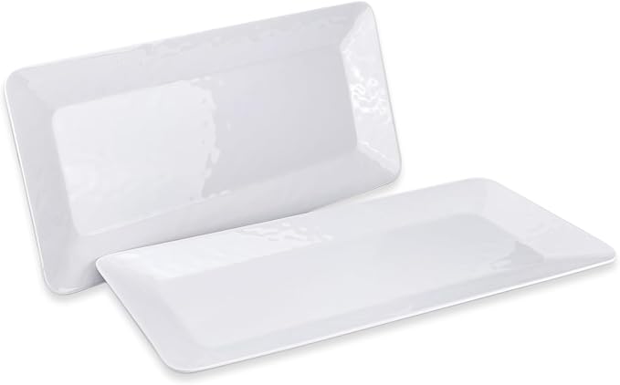 Yalin Rectangle Large Serving Platter, 17 Inch Melamine Serving Tray, Salad and by Yalin