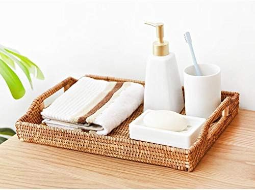 Hand-Woven Rattan Rectangular Serving Tray - Image 7