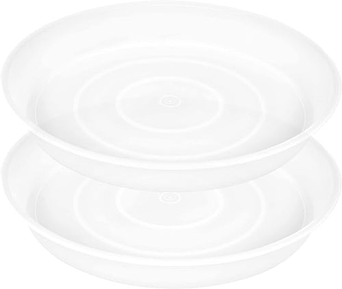 2 Pack of 10 inch Plant Saucer Gray, Heavy Duty Plastic Plant Saucer 10 inch by Bleuhome