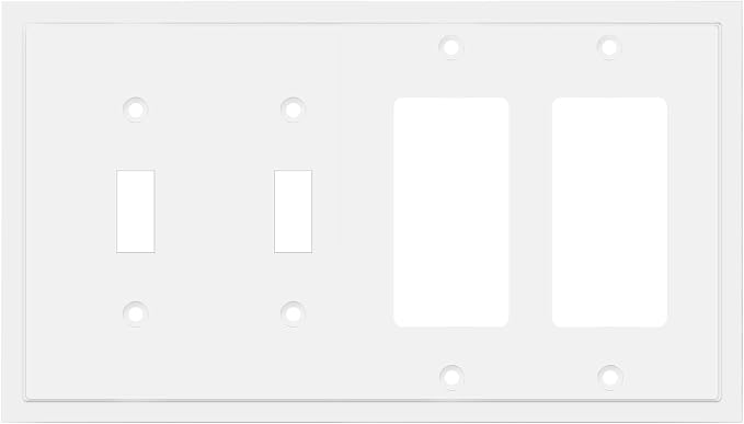 Modern Edge Decorative Wall Plate Switch Plate Outlet Cover, Durable Solid Zinc by HenneBery