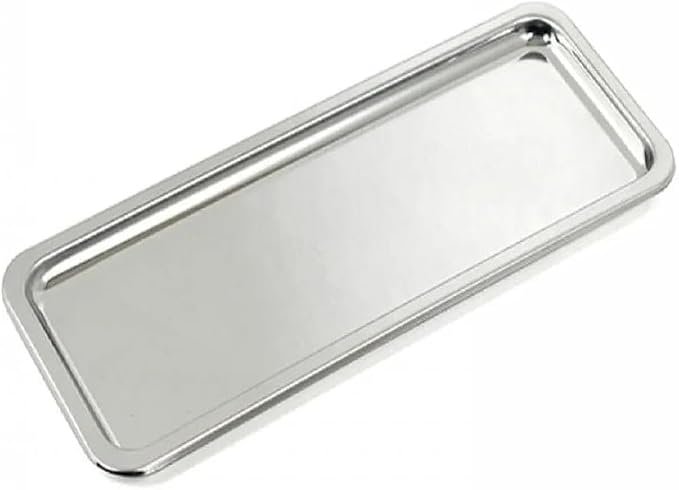 Elegant Stainless Steel Rectangular Serving Tray, Mirror Finish Coffee Tea - Image 4