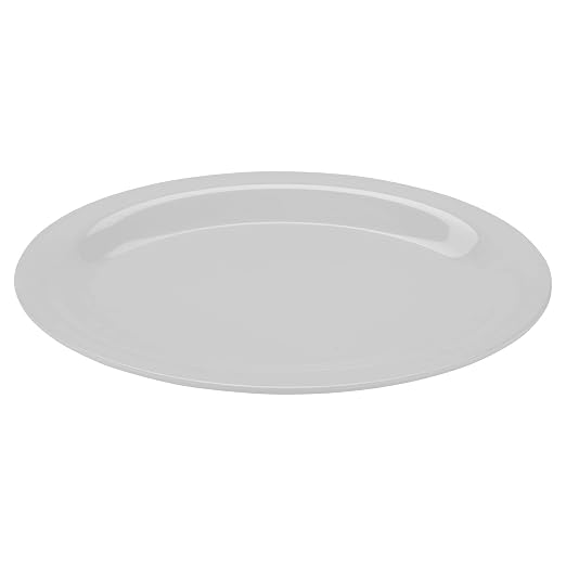 G.E.T. OP-120-DW Melamine Oval Serving Platter / Dinner Plate, Diamond White | by Unknown